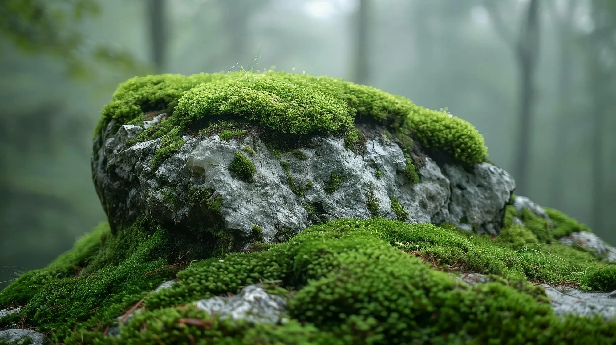 Moss covered stone