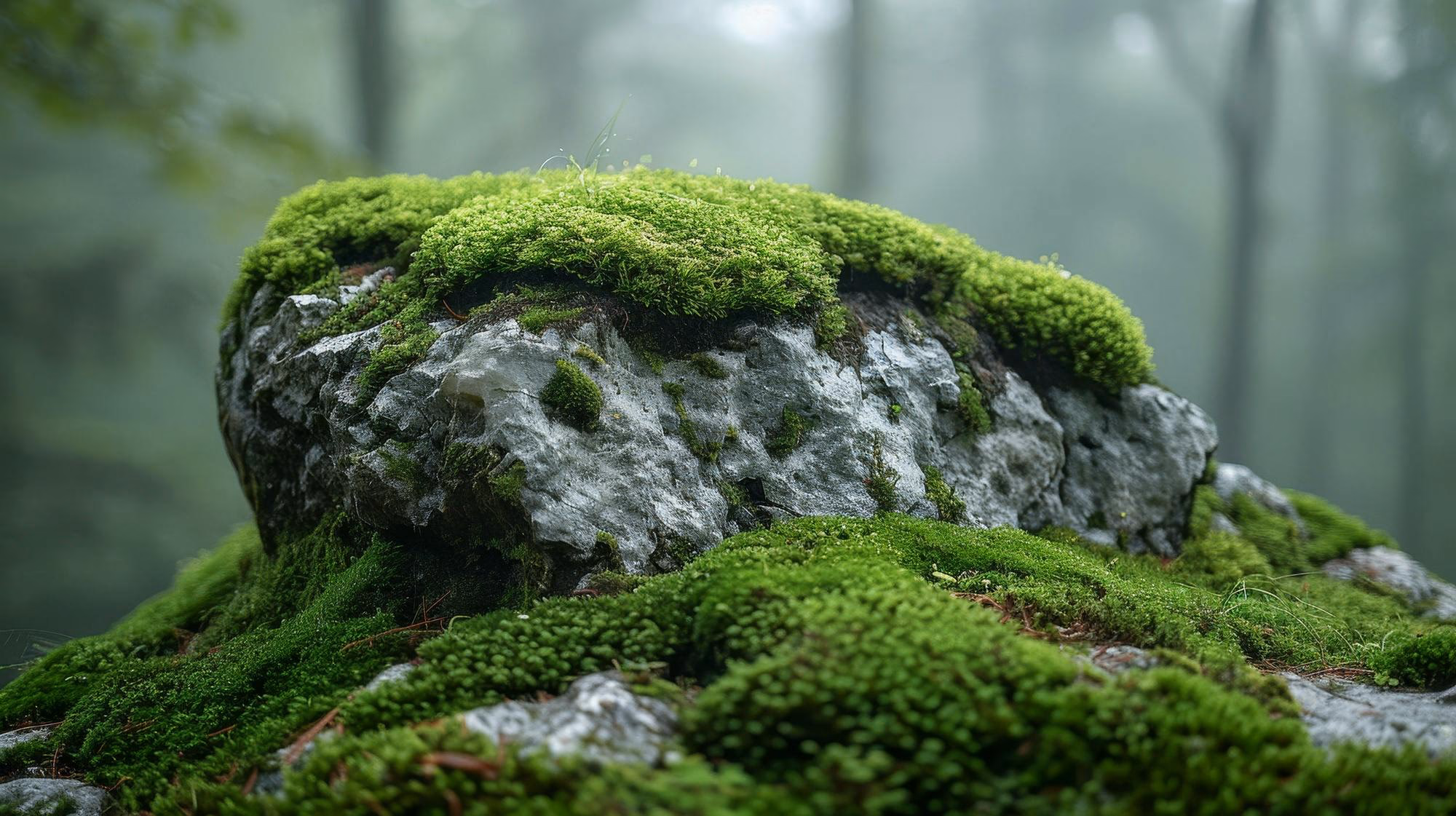 Moss covered stone