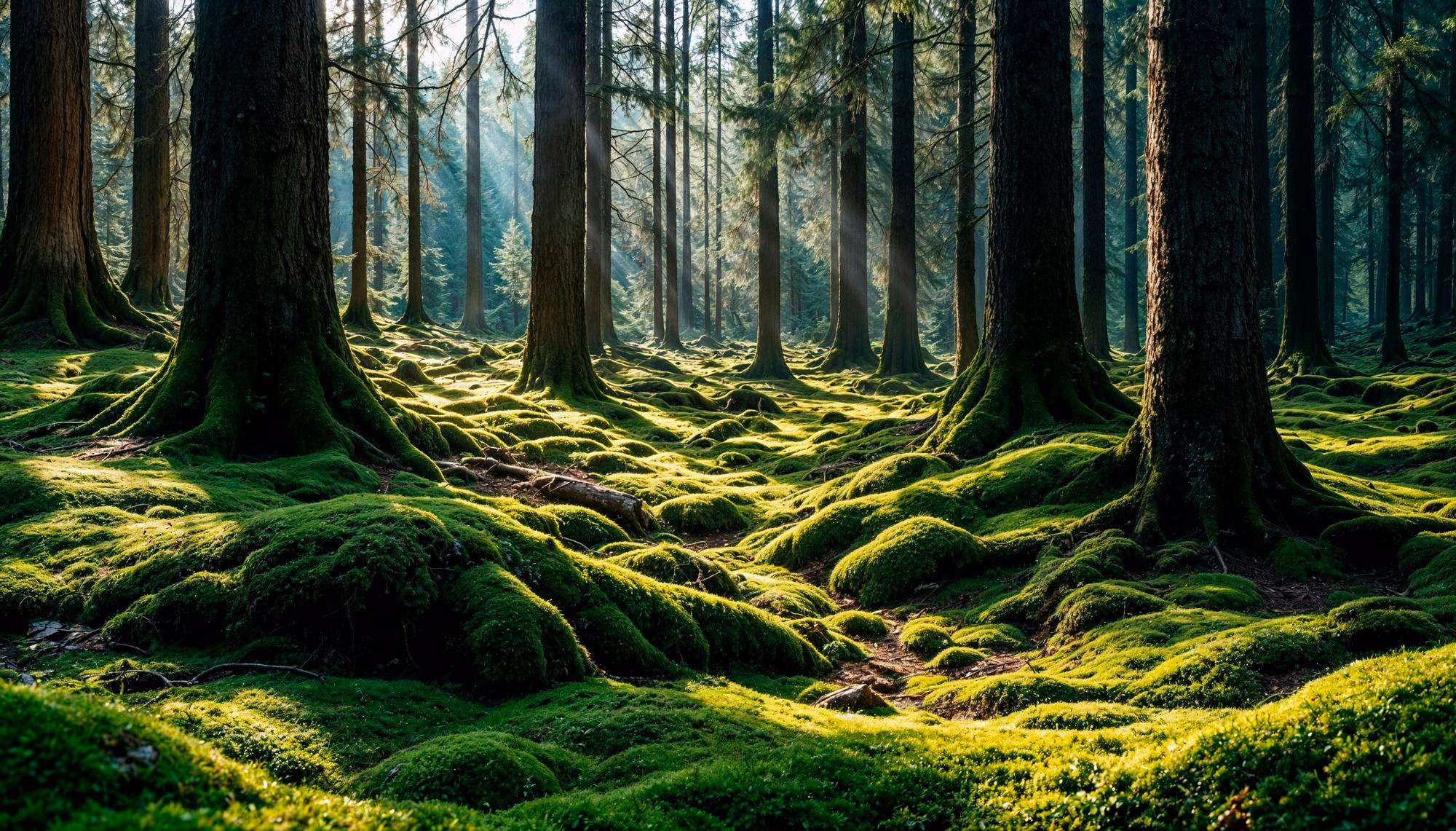 Moss covered forest floor